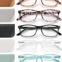 5 Pack Reading Glasses for Women, Spring Hinges Lightweight Readers Glasses