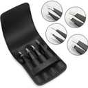 Pefei Tweezers Set - Professional Stainless Steel Tweezers for Eyebrows - Great Precision for Facial Hair, Splinter and Ingrown Hair Removal (Black)