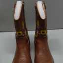 Motasha Floral Embroidered Girls Cowgirl Boots Western Cowboy Boots For Toddler To Big Kids Square Toe Mid Calf Side Zipper Horse Riding Birthday. M7125 Sf Brown 10