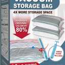 10 Pack Vacuum Storage Bags with Pump, 5 Jumbo and 5 Large Space Saver Vacuum Storage Bags, Vacuum Seal Bags for Clothing, Comfoters, Pillows, Blanket, Bedding