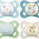 MAM Original Day & Night Pacifiers, Binky Pacifier for 0-6 Months, BPA-Free Silicone, Glows in The Dark, Best for Newborn Babies, Developed with Medical Experts, 4 Count Binkies