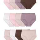 Fruit of the Loom Women's Eversoft Cotton Underwear Multipacks, Tag Free & Breathable, Also in Plus Size, Brief-Assorted Body Tones, 12pcs 7