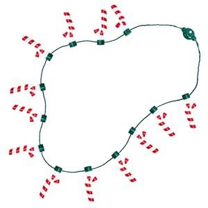 FUTUREPLUSX Christmas Light Up Necklace, 41Inch Candy Cane Necklace Christmas LED String Lights for Christmas Winter Decoration Party Supplies