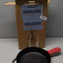Lodge Cast Iron Skillet with Red Silicone Hot Handle Holder, 10.25-inch