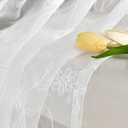 YoungsTex Lace Sheer Curtains 63 Inches Length for Living Room with Embroidered Pattern, Rod Pocket White Drapes Boho Lightweight Light Filtering for Bedroom, 2 Panels, 52 X 63 Inch