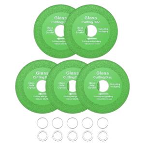 HARFINGTON 5 Pack Glass Cutting Disc 4 Inch for Angle Grinder Diamond Cutting Disc Ultra-Thin Saw Blade Wheel with 7/8" Arbor for Cutting Grinding Jade Crystal Tile Ceramic
