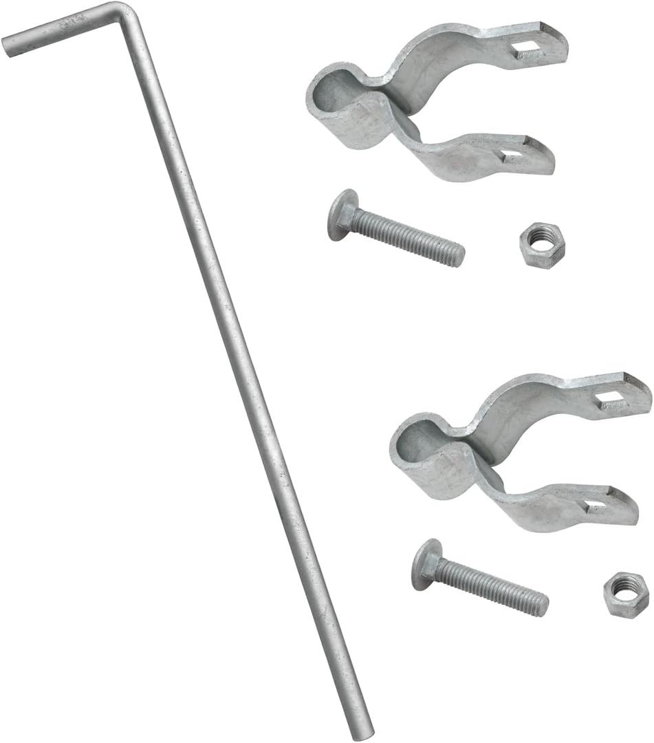 VIVIDA 1-5/8" x 32" Gate Drop Rod, Heavy Duty Gate Cane Bolt for Chain Link Fence, Drop Rod for Single or Double Door, Chain Link Fence Parts, 1 Pack