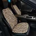 Leopard Car Seat Covers Full Set, Cheetah Print Auto Seat Cushion Protector, Animal Print Interior Accessories for Women, Universal Fit Non Slip Washable Seat Covers for SUV Truck Sedan