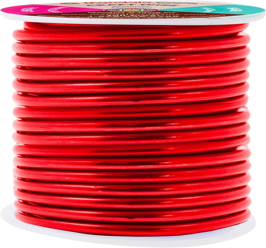 Mandala Crafts 10 Gauge Anodized Aluminum Craft Wire for Jewelry Making - 32 FT Colored Flexible Red Wire - Bendable for Bonsai Armature Crafting Sculpting