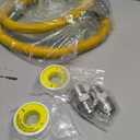 AMI PARTS 72" Flexible Gas Line Kit Yellow Coated, Gas Hose Connector Kit for Dryer, Stove, Water Heater,5/8" OD(1/2" ID) Stainless Steel Gas Line with Connector 1/2" MIP &1/2"FIP & 3/4"MIP Fitting