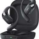 SHOKZ NEW OpenFit 2+ Open-Ear Headphones, Dolby Audio Enabled, Comfortable Earbuds with Soft Ear Hooks, 48H Playtime, IP55 Water-Resistant, USB-C Fast Charging, Wireless Charging, Carrying Bag, Black