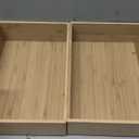 BAMOTTO 3-Piece Large Bamboo Storage Box Set, 3.1-Inch High Stackable Deep-Drawer Organizer for Kitchen Cutlery, Cookware, Utensils & Knives, Exquisite and Durable Lidless Bin for Homes and Offices