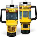 SANDJEST School Bus Driver Gift, 40oz Stainless Steel Insulated Coffee Tumbler With Lid & Straw, Travel Mug Appreciation Gift for Men Women Christmas Birthday Back To School