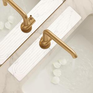 Water Absorbing Stone Drying Mat for Kitchen Counter Diatomite Faucet Mat for Kitchen Sink Quick Dry Stone Mats Bathroom White Sink Protectors Dish Drying Mats Splash Guard Home Essentials Decor