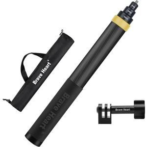 Brave Heart 3m Long Extended Invisible Selfie Stick for Insta360 X5 X4 Insta 360 x5 x4 X3 ONE RS/X2/R/X Action Cameras for DJI OSMO 360 Accessories (14 to 118") (Gold)