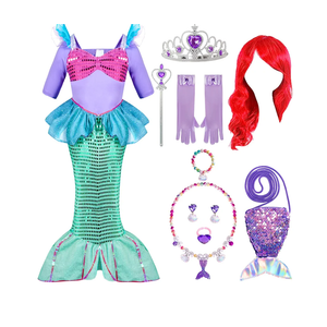 Spooktacular Creations Halloween Little Mermaid Costume for Girls, Sequin Mermaid Dress Set, Light Purple Princess Dress for Toddler Dress-Up, Cosplay Party (Small, 5-7 yrs) Size S