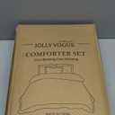 JOLLYVOGUE Queen Comforter Set, White Seersucker 3 Pieces Comforters Queen Size, Lightweight & Fluffy Bedding Sets for All Season with 1 Ruffle Comforter and 2 Ruffle Pillowshams