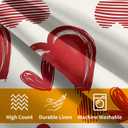 2 x Valentines Day Pillow Covers 18x18 Set of 2 Beige Red Heart Throw Pillow Covers Love Pillowcase Linen Decoration Farmhouse Holiday Cozy Soft Cushion Case Couch for Indoor Outdoor Home Decor