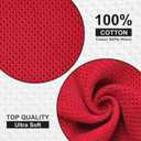 Kitinjoy 100% Cotton Kitchen Dish Cloths (12 X 12 Inches, Red), 12 Pack Waffle Weave Ultra Soft Absorbent Dish Towels for Drying Dishes Quick Drying Kitchen Towels Dish Rags
