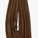 WDIRARA Women's Plus Size Paperbag Waist Wide Leg Pants Loose Palazzo Pants,XL