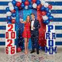 Queekay 8 Pcs Prom Column Standup Photo Booth Decorations 2026 Prom Backdrop Balloon Boxes Cardboard Decoration Column for Party College, 11.8 x 44.9 Inch(Red, Blue)