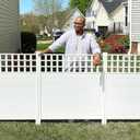 44in H x 42in W (2 Panels) No Dig Zippity Keswick Privacy Fence and Screen Kit, White Vinyl Privacy Fence, Outdoor Privacy Screen Panels for Yard, Trash Can Enclosure, Air Conditioner Fence ZP19060