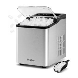 Ice Makers Countertop, 9 Ice Cubes in 6 Mins, 26.5Lbs/24H, Upgraded 1.5L Water Tank & 1.32Lbs Ice Basket, Self-Cleaning Portable Ice Maker for Home Kitchen Office Bar RV