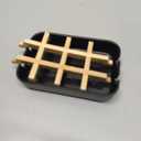 Bamboo Wooden Soap Dishes for Shower with Drainage for Bathroom Bar Soap Holder Soap Holder Sink Deck Bathtub Shower Tray (One Pieces Black)