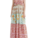 Sastianaen Women Y2k Boho Floral Maxi Dress Tie Shoulder Flowy Smocked Long Dress Summer Going Out Sundress, M