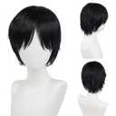 GNIMEGIL Short Pixie Cut Wigs For Women Petite Size Realistic Wig Petite Size Short Straight Hair Black Wigs Unisex Adult Machine Made None Lace Men's Wig 1B Color