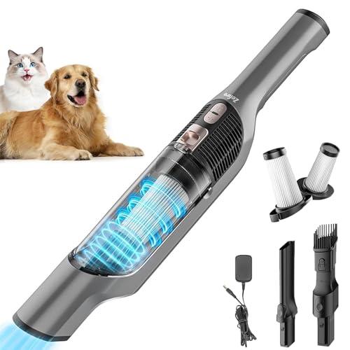 Zefiro Compact Powerful Cordless Handheld Vacuum, Rechargeable Portable Car Vacuum for Car & Pet Hair, Brushless Motor 25000PA High Suction, XL Dust Cup, 2 Brushes & Filters, Long Runtime with Charger
