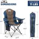 2 Pack Folding Camping Chairs Set of 2 for Adults High Back Padded Lawn Chairs Portable Outdoor Camp Chairs, 400lbs CapacityBlue & Brown, X-Large/2 PCS