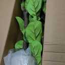 Artificial Fiddle Leaf Fig Tree 7ft with White Planter Realistic Fiddle Leaf Lyrata Plant Tall Fake Tree with Natural-Looking Leaves Fake Tree for Indoor Outdoor Home Office Decor