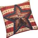 American Flag with Red Throw Pillow Covers 18 X 18 Inch Set of 2 Pillow Cases Decoration Cushion Cover for Sofa Bedroom Living Room Outdoor