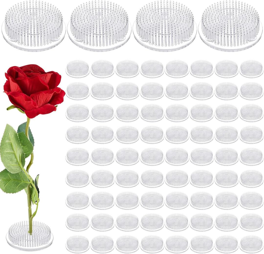 Waydress 4 Pieces Plastic Flower Frog Flower Pins Floral Frog for Arrangements Vase Japanese Floral Arrangement for Plant Decoration, Summer Activity, Wedding Decoration (Clear)