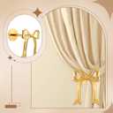 Blulu 2 Pcs Metal Bow Curtain Holdbacks Gold Wall Mounted Bow Curtain Hold Backs Curtains Modern Gold Holders for Living Room Bedroom Office Home
