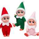 JOYIN Christmas 3PCS Tiny Elf Doll Christmas with 1 red,1 Green and 1 Pink elf Doll,Holiday Decoration Accessories Tiny Gift for Girls Boys Kids Adults