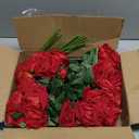 Red Roses Artificial Flowers Bulk, 52Pcs Fake Roses Flower Arrangement, DIY Silk Flowers Roses Bouquet, Realistic Faux Artificial Roses for Mother's Day Home Table Decor
