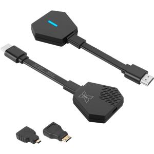 Wireless HDMI Transmitter and Receiver 1080P@60Hz HDMI Wireless Extender (165Ft),5.8G Wireless HDMI Adapter Kit for PC, Laptop,PS4,PS5,Switch,TV Box, to TV, Monitor, Projector Black