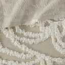 Madison Park Laetitia Lightweight 100% Cotton Quilt Set, Breathable Chenille Tufted, Shabby Chic Boho Medallion Design, Sham, Floral Ivory w/ Tassels, King/California King (104 in x 92 in) 3 Piece