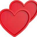 8 Inch Silicone Heart Shaped Cake Pans Small Heart Cake Pan Set Nonstick Silicone Heart Molds for Baking (2 Pcs, Red)