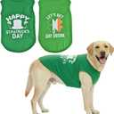 Vehomy 2-Pack st Patricks Day Dog Shirt Irish Holiday Green Dog Shirts with Shamrock Patterns Pet Saint Patricks Clover Clothes Outfit Sleeveless T-Shirt for Dogs 4XL