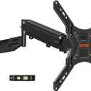 ELIVED Height Adjustable TV Wall Mount for Most 23-55 Inch tv, Spring Arm Full Motion Swivel Tilt Articulating TV Mount Bracket, Max VESA 400x400mm, Support 11-66 lbs, Matte Black.