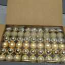 Shappy 216 Pcs Mini Christmas Ball Ornament 1.18 Inch Small Christmas Tree Decorations 6 Styles Shatterproof Xmas Ball with Hanging Loop for Holiday Party Wreath Xmas Tree(Gold)