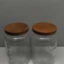 1 Gallon Glass Mason Jar with Airtight Wooden Lid, Wide Mouth Large Food Storage Container with Measurement Markings For Kitchen Pantry, Pickling, Cookies, Flour & Sugar - 2 Pack