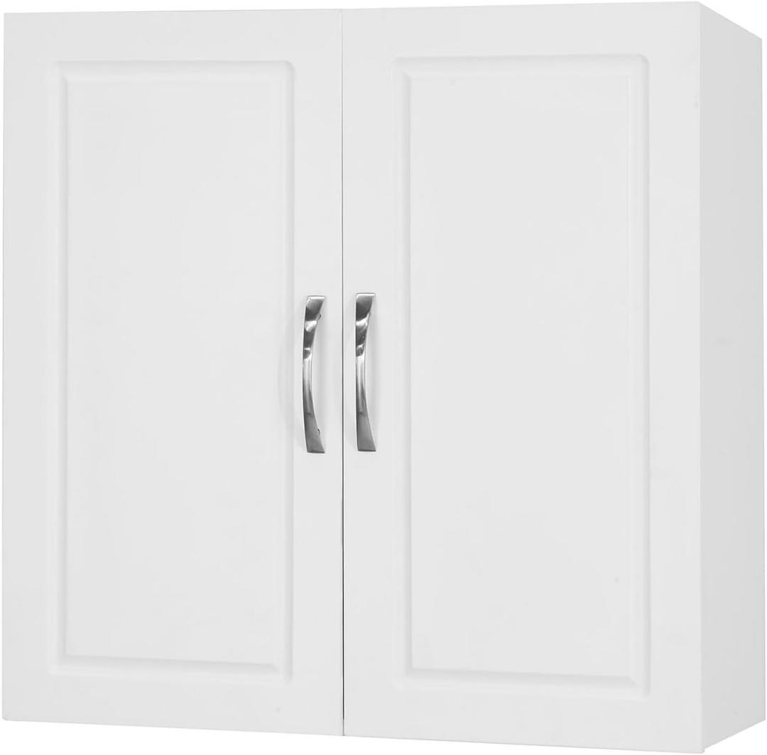 Haotian Wall Cabinet Laundry Room, Medicine Cabinet for Bathroom Kitchen Garage, Wall Storage Cabinet with Adjustable Shelf, White FRG231-W