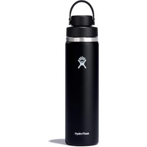 Hydro Flask Water Bottle - Insulated Stainless Steel - Wide Mouth Flex Chug Lid, Non Spill, Leakproof in 24 Oz Black