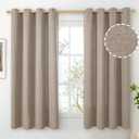 BGment Taupe Thick Linen Curtains for Bedroom 63 Inch Length 2 Panels, Privacy Textured Window Curtain Drapes Light Filtering for Living Room Office with Grommet Top, Each 52 Inch Wide