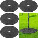 Peryiter 6 Pcs Rubber Mulch Tree Ring, Heavy Duty Rubber Mulch Mat, Tree Protector Weed Barrier Mats, Round Root Barrier for Root Protection Weed Grass Control (24 Inches)