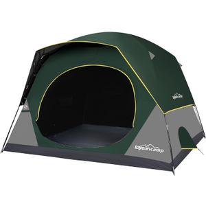 LOYEAHCAMP Tent 6 Person Blackout Camping Tent with Rainfly | Waterproof Portable Double Layer Family Dome Tent for Camping for Outdoor Camping & Hiking, Green